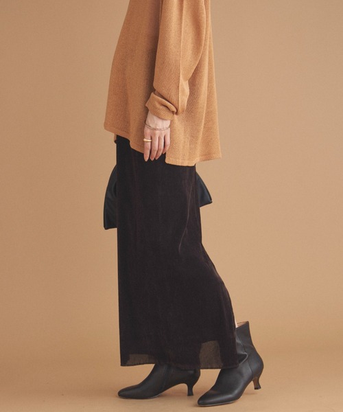 Doux archives(ドゥアルシーヴ)の「フロッキーベロアタイトスカート(スカート・レディース・ワイン/ブラック/ブラウン・38)」の18枚目の写真