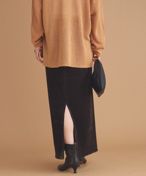 Doux archives(ドゥアルシーヴ)の「フロッキーベロアタイトスカート(スカート・レディース・ワイン/ブラック/ブラウン・38)」の20枚目の写真