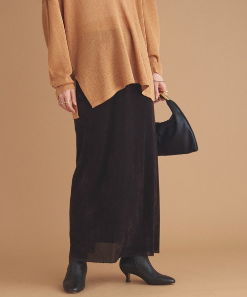 Doux archives(ドゥアルシーヴ)の「フロッキーベロアタイトスカート(スカート・レディース・ワイン/ブラック/ブラウン・38)」の21枚目の写真