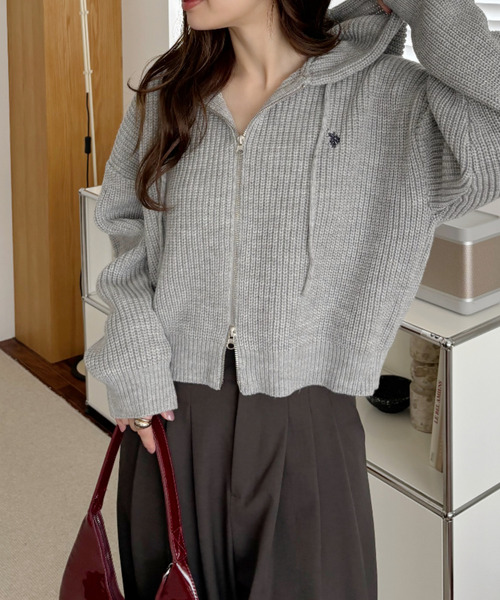 SYSORUS シソラス ダブルジップ ニットパーカー SYSORUS