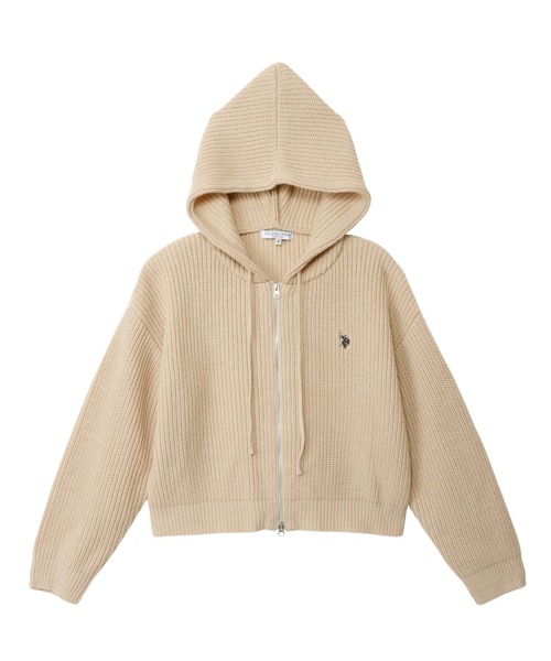 セール】【Ada.別注 U.S. POLO ASSN】ショート丈 ダブルジップ ニット