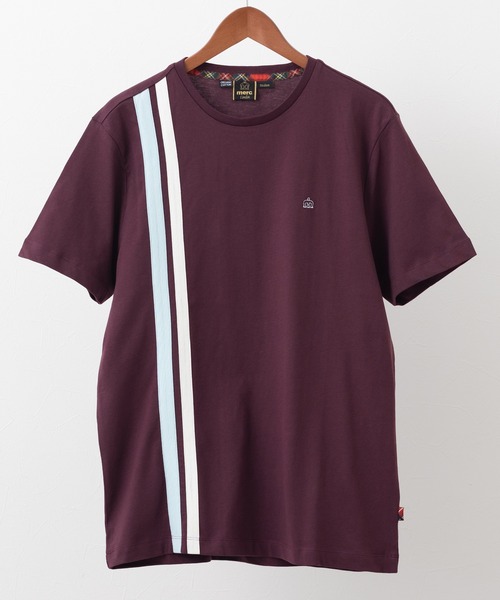 merc london(メルクロンドン)の「MERC LONDON メルクロンドン レーサーストライプTシャツ(Tシャツ/カットソー・メンズ・ワインレッド/カーキ・LARGE/MEDIUM/X-LARGE)」の2枚目の写真