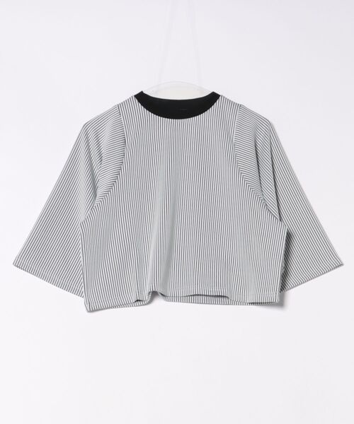 STYLEBLOCK(スタイルブロック)の「ジャガードリブクロップドTシャツ(Tシャツ/カットソー・レディース・ホワイト/レッド/ブラウン・M)」の5枚目の写真