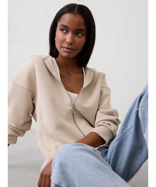 セール】BANANA REPUBLIC FACTORY STORE ソフトタッチ ジップパーカー