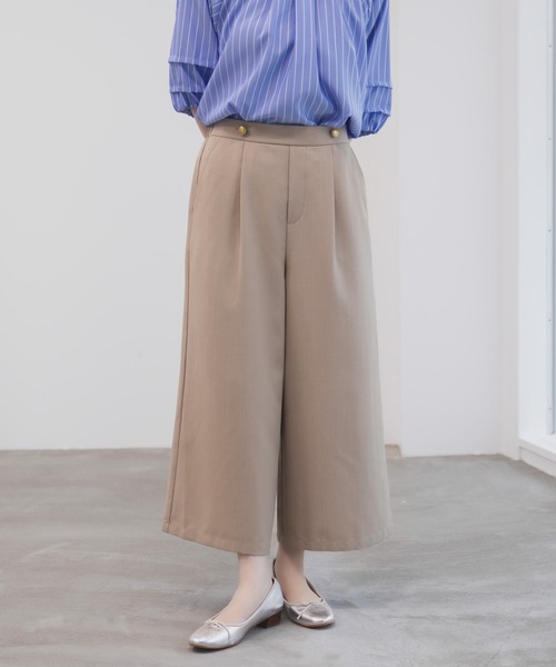 Mac-House(マックハウス)の「Idnes ボタン付きワイドクロプトパンツ(その他パンツ・レディース・キャメル/ベージュ/ブラック・M/L)」の19枚目の写真