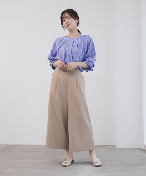 Mac-House(マックハウス)の「Idnes ボタン付きワイドクロプトパンツ(その他パンツ・レディース・キャメル/ベージュ/ブラック・M/L)」の21枚目の写真