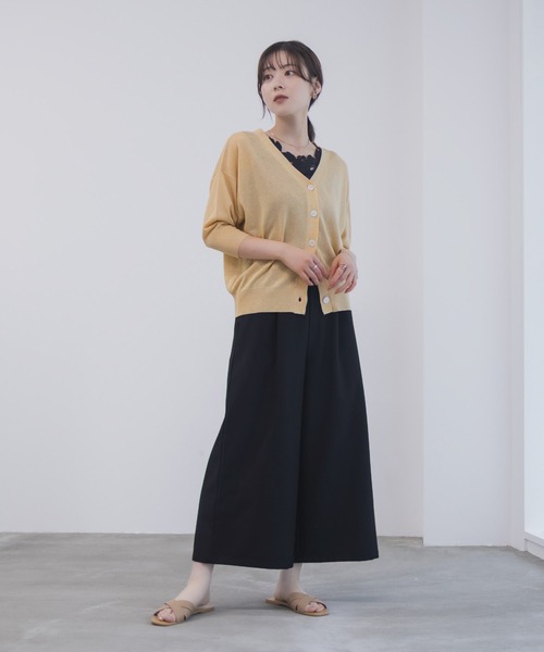 Mac-House(マックハウス)の「Idnes ボタン付きワイドクロプトパンツ(その他パンツ・レディース・キャメル/ベージュ/ブラック・M/L)」の15枚目の写真
