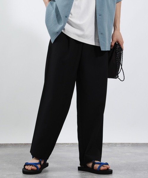 BAYFLOW（ベイフロー）の「ワンタックトラウザー【吸水速乾・接触冷感】（スラックス・メンズ・モカ/ブラック・MEDIUM/LARGE）」の4枚目の写真