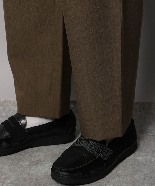 BAYFLOW（ベイフロー）の「ワンタックトラウザー【吸水速乾・接触冷感】（スラックス・メンズ・モカ/ブラック・MEDIUM/LARGE）」の22枚目の写真