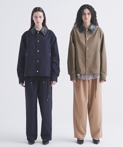 CULLNI（クルニ）の「Chambray Gabardine Dot Button Coach Jacket（ブルゾン・メンズ・カーキ/ブラック/ネイビー・2/1/0）」の4枚目の写真