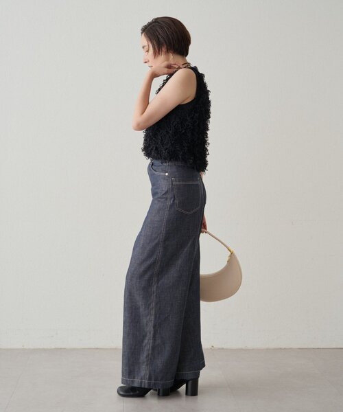 LOUNGEDRESS（ラウンジドレス）の「チュールループニットベスト（ベスト・レディース・アイボリー/ブラック・FREE）」の22枚目の写真