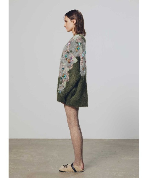 花柄ビジューシャギーカーディガン（ニット/セーター）｜COEL（コエル