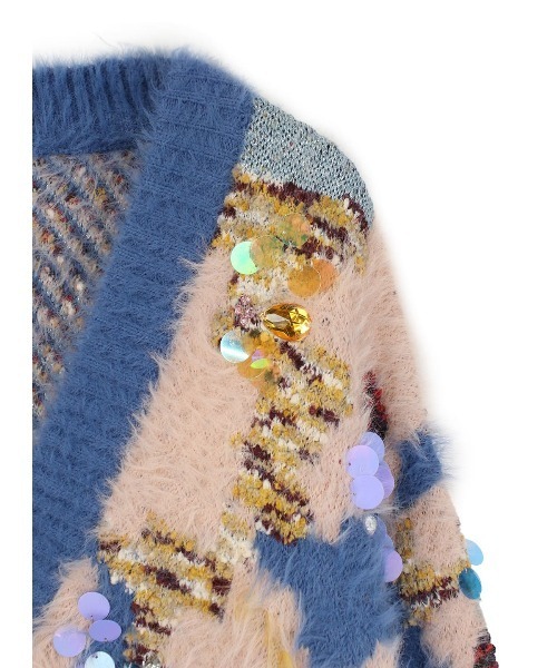 花柄ビジューシャギーカーディガン（ニット/セーター）｜COEL（コエル