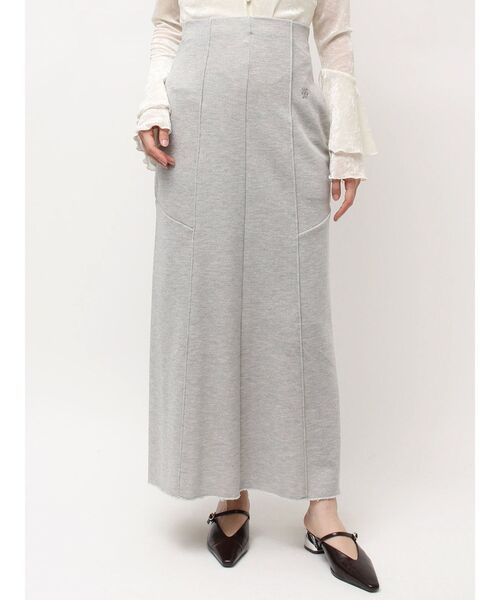 LAGUNAMOON（ラグナムーン）の「ラメスウェットナロースカート（スカート・レディース・ベージュ/ライトグレー・SMALL/MEDIUM）」の3枚目の写真