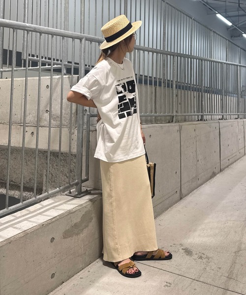 ISOOK（アイスー）の「ブラックリボンストローハット(chiica select)/麦わら帽子 麦わらハット ストローハット カンカン帽 リボン 日よけ 紫外線対策 UV対策（ハット・レディース・ベージュ・FREE）」の7枚目の写真