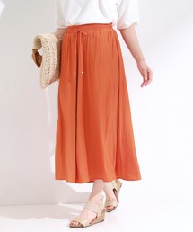 DRESKIP | 【S-LL/裏地ひんやり】大人の上品シルエット マットサテンスカーチョ(その他パンツ)