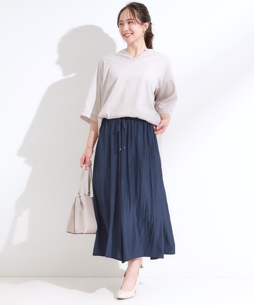 DRESKIP(ドレスキップ)の「【S-LL/裏地ひんやり】スカート見えで上品に マットサテンスカーチョ(その他パンツ・レディース・チャコールグレー/ネイビー/オレンジ/ホワイト系9/ブラック系6・01/02/03/04)」の16枚目の写真