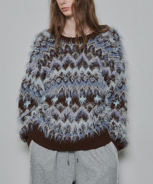 LA BELLE ETUDE(ラベルエチュード)の「ノルディックフェザー2wayニットカーディガン(カーディガン/ボレロ・レディース・ブラウン/ライトグレー/ブルー・FREE)」の18枚目の写真