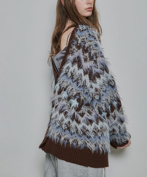 LA BELLE ETUDE(ラベルエチュード)の「ノルディックフェザー2wayニットカーディガン(カーディガン/ボレロ・レディース・ブラウン/ライトグレー/ブルー・FREE)」の20枚目の写真