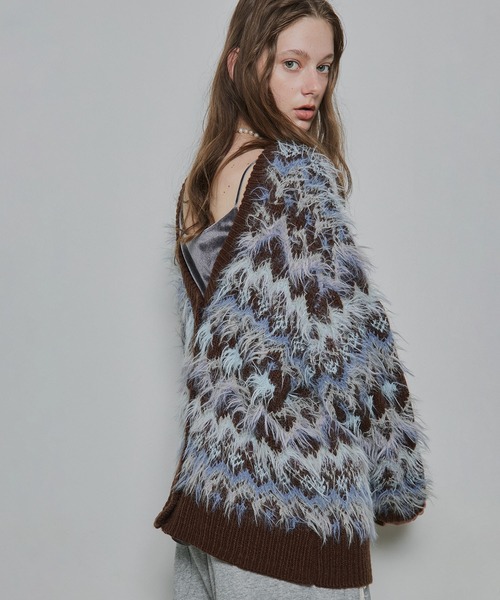 LA BELLE ETUDE(ラベルエチュード)の「ノルディックフェザー2wayニットカーディガン(カーディガン/ボレロ・レディース・ブラウン/ライトグレー/ブルー・FREE)」の19枚目の写真