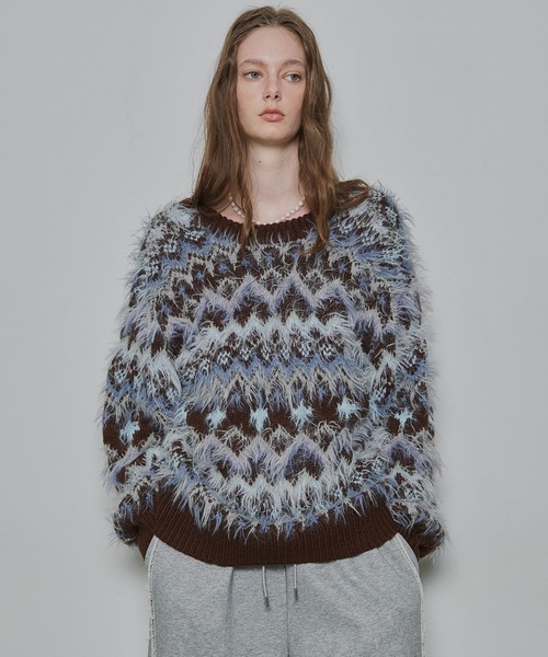 LA BELLE ETUDE(ラベルエチュード)の「ノルディックフェザー2wayニットカーディガン(カーディガン/ボレロ・レディース・ブラウン/ライトグレー/ブルー・FREE)」の16枚目の写真