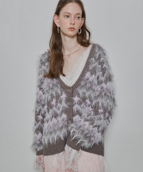 LA BELLE ETUDE(ラベルエチュード)の「ノルディックフェザー2wayニットカーディガン(カーディガン/ボレロ・レディース・ブラウン/ライトグレー/ブルー・FREE)」の4枚目の写真