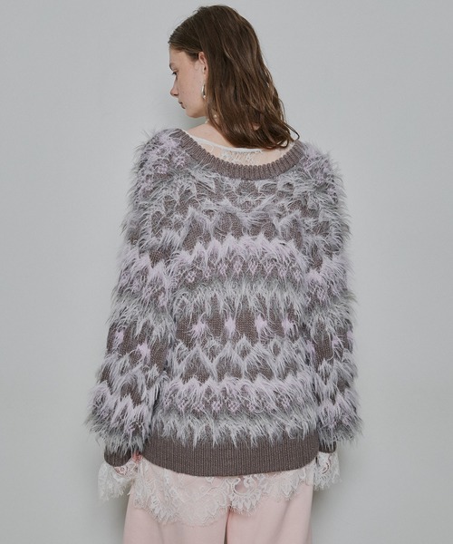 LA BELLE ETUDE(ラベルエチュード)の「ノルディックフェザー2wayニットカーディガン(カーディガン/ボレロ・レディース・ブラウン/ライトグレー/ブルー・FREE)」の13枚目の写真