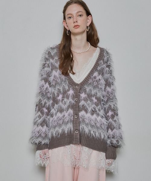 LA BELLE ETUDE(ラベルエチュード)の「ノルディックフェザー2wayニットカーディガン(カーディガン/ボレロ・レディース・ブラウン/ライトグレー/ブルー・FREE)」の15枚目の写真