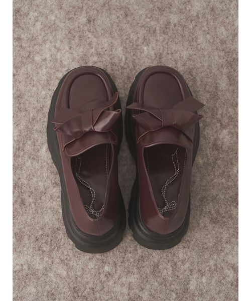 merry jenny（メリージェニー）の「ribbonプラットフォームローファー（ローファー・レディース・ブラック/アイボリー/ボルドー・LARGE/MEDIUM）」の5枚目の写真