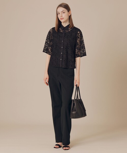 MACKINTOSH LONDON（マッキントッシュ ロンドン）の「ボタニカルレースブラウス（シャツ/ブラウス・レディース・ブラック/ネイビー・38/40）」の3枚目の写真