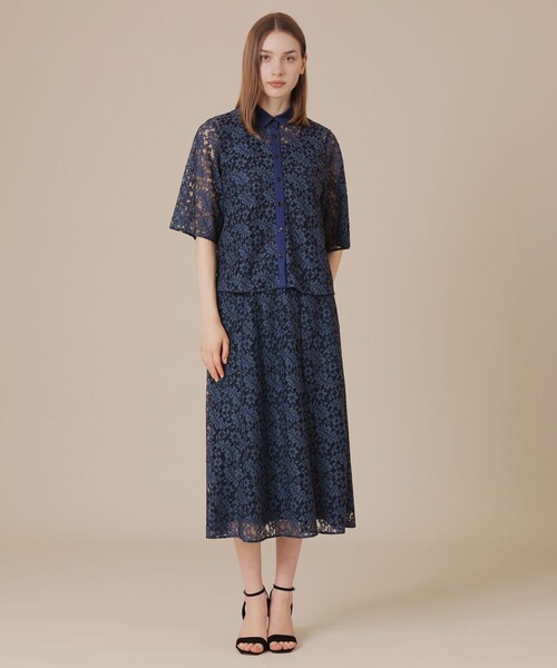 MACKINTOSH LONDON（マッキントッシュ ロンドン）の「ボタニカルレースブラウス（シャツ/ブラウス・レディース・ブラック/ネイビー・38/40）」の4枚目の写真