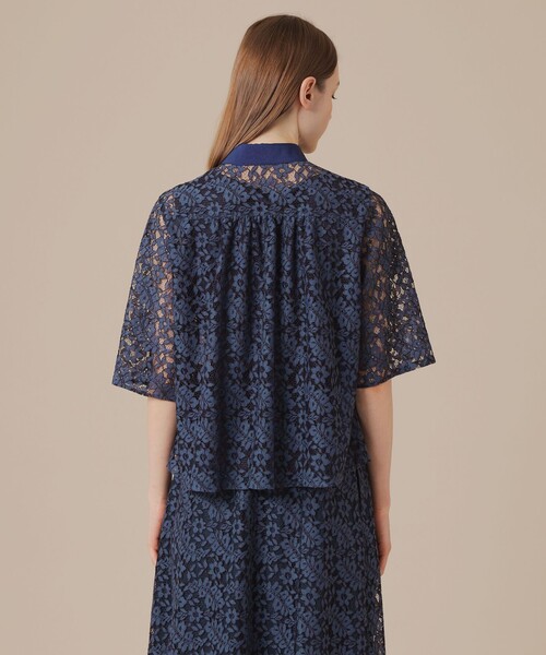 MACKINTOSH LONDON（マッキントッシュ ロンドン）の「ボタニカルレースブラウス（シャツ/ブラウス・レディース・ブラック/ネイビー・38/40）」の7枚目の写真