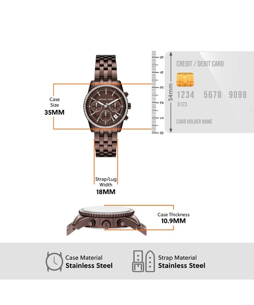 MICHAEL KORS（マイケルコース）の「マイケル・コース 腕時計 レディース アナログ ステンレス MK7559（アナログ腕時計・レディース・ブラウン・FREE）」の2枚目の写真