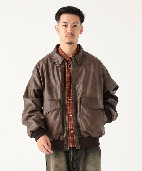 セール】フェイクレザー 中綿 A2 フライト ジャケット（ユニセックス