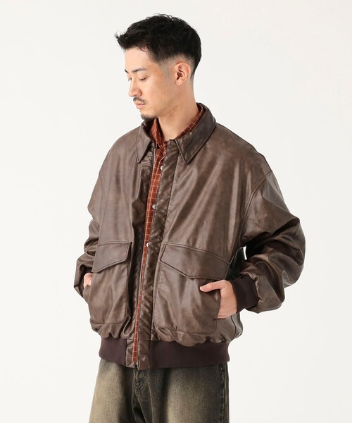 BEAMS レザージャケット ma1 A-2 フライトジャケット B：MING by BEAMS（ビーミング by ビームス） ブルゾン アウター