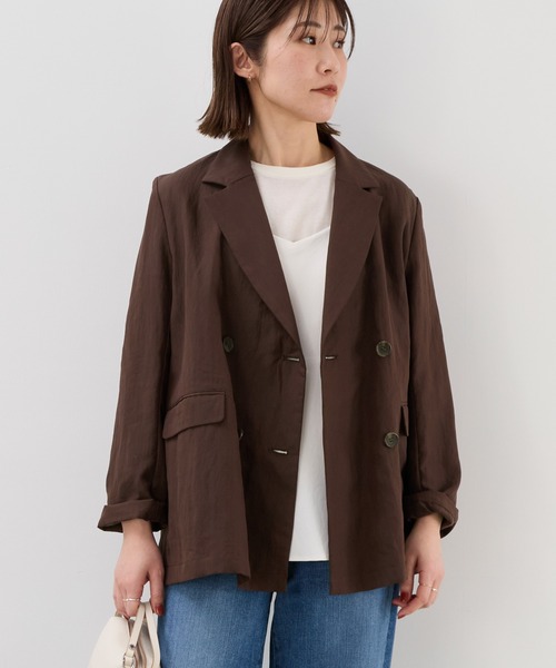 MICA&DEAL(マイカ&ディール)の「フィブリルテーラードジャケット(テーラードジャケット・レディース・ブラック/ブラウン・FREE)」の6枚目の写真