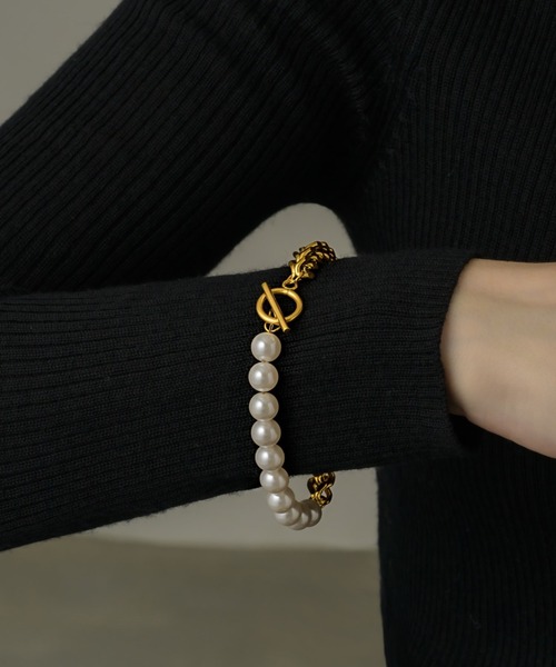 muku(ムク)の「BRACELET/CHAIN×PEARL(ブレスレット・レディース・ゴールド/シルバー・FREE)」の1枚目の写真