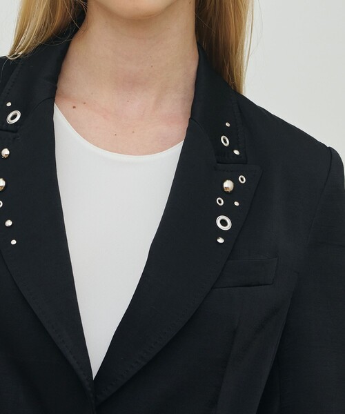 レーヨンサテン クロップドジャケット（テーラードジャケット）｜DES