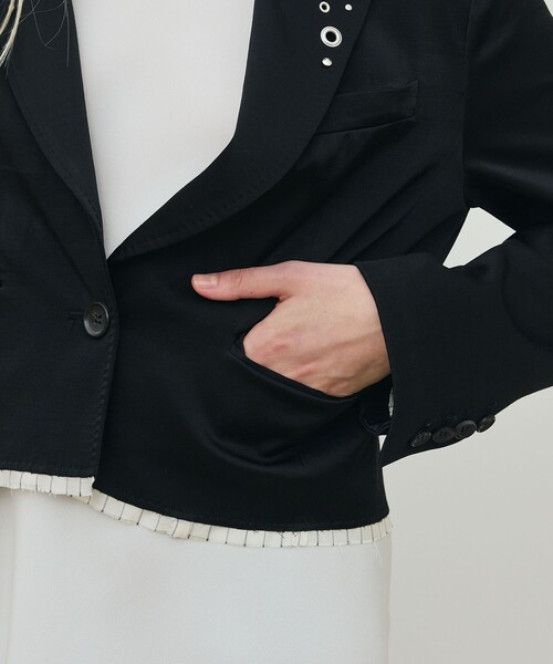 レーヨンサテン クロップドジャケット（テーラードジャケット）｜DES