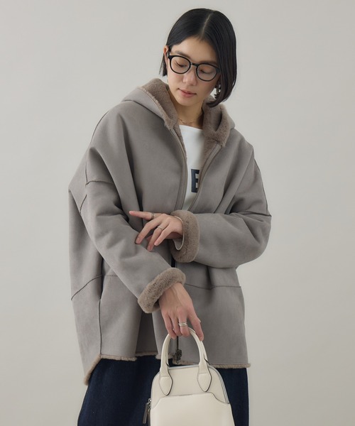 セール】Dignite Collier フェイクムートンコート（ムートンコート