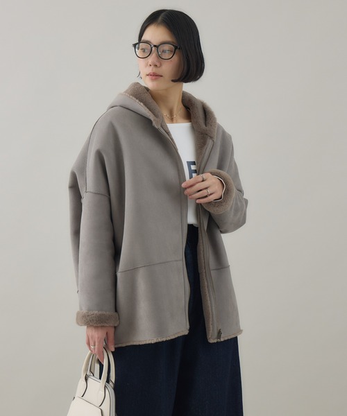 セール】Dignite Collier フェイクムートンコート（ムートンコート