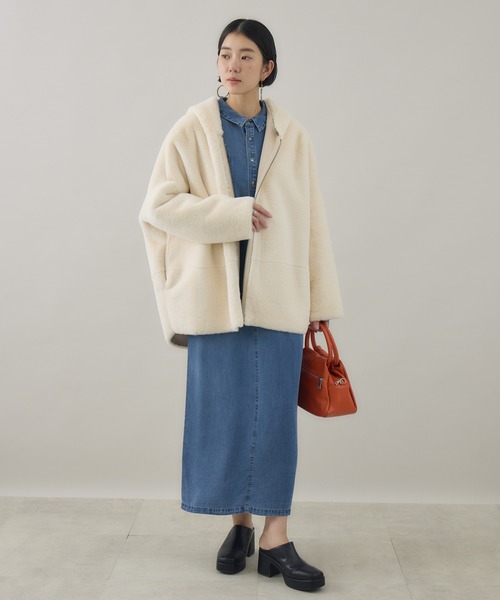 セール】Dignite Collier フェイクムートンコート（ムートンコート