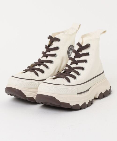 CONVERSE(コンバース)の「CONVERSE コンバース AS TREKWAVE CB HI オールスター トレックウエーブ CB HI 31315861 OFF WHT/CFE BRN(スニーカー・メンズ・ホワイト・3h/4/4h/5/6h/7/5h)」の1枚目の写真