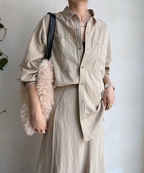 DOUDOU(ドゥドゥ) 【セットアップ対応】ピグメントライクシャツ セットアップ対応】ピグメントライクシャツ（シャツ/ブラウス