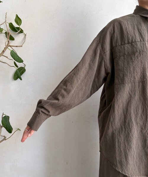 DOUDOU(ドゥドゥ) ピグメントライクシャツ セットアップ対応】ピグメントライクシャツ（シャツ/ブラウス