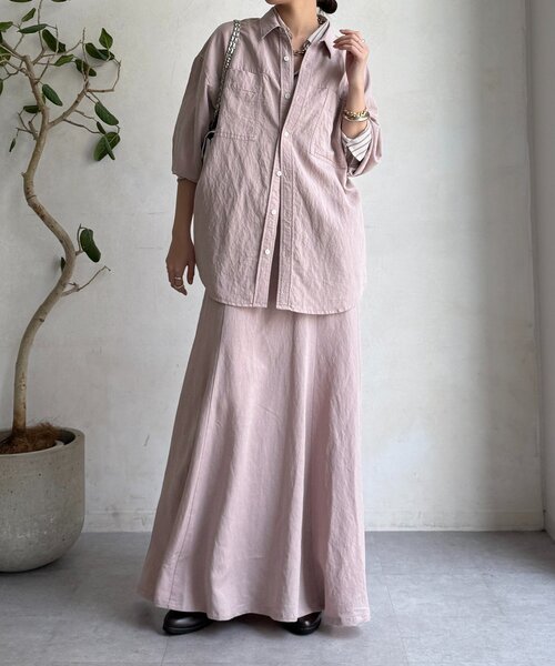 DOUDOU(ドゥドゥ) 【セットアップ対応】ピグメントライクシャツ セットアップ対応】ピグメントライクシャツ（シャツ/ブラウス