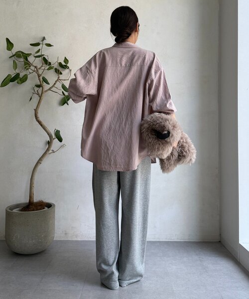 DOUDOU(ドゥドゥ) ピグメントライクシャツ セットアップ対応】ピグメントライクシャツ（シャツ/ブラウス