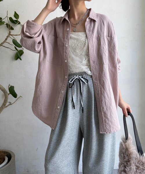 DOUDOU(ドゥドゥ) 【セットアップ対応】ピグメントライクシャツ セットアップ対応】ピグメントライクシャツ（シャツ/ブラウス