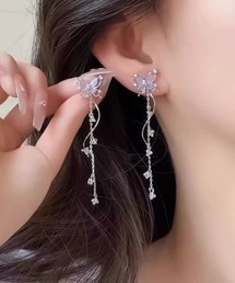 【urge select】バタフライモチーフ チェーン ピアス