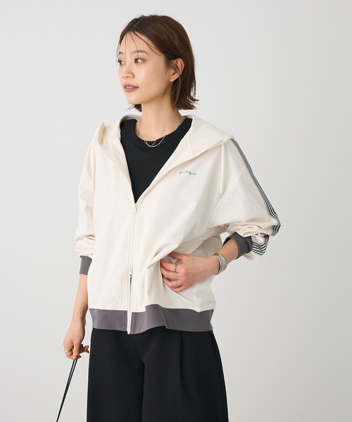 CRAFT STANDARD BOUTIQUE（クラフトスタンダードブティック）の「軽量/接触冷感/UVカット トラックパーカー（パーカー・レディース・ブラック/アイボリー/チャコールグレー/ベージュ/ネイビー/カーキ・S/L/M）」の16枚目の写真